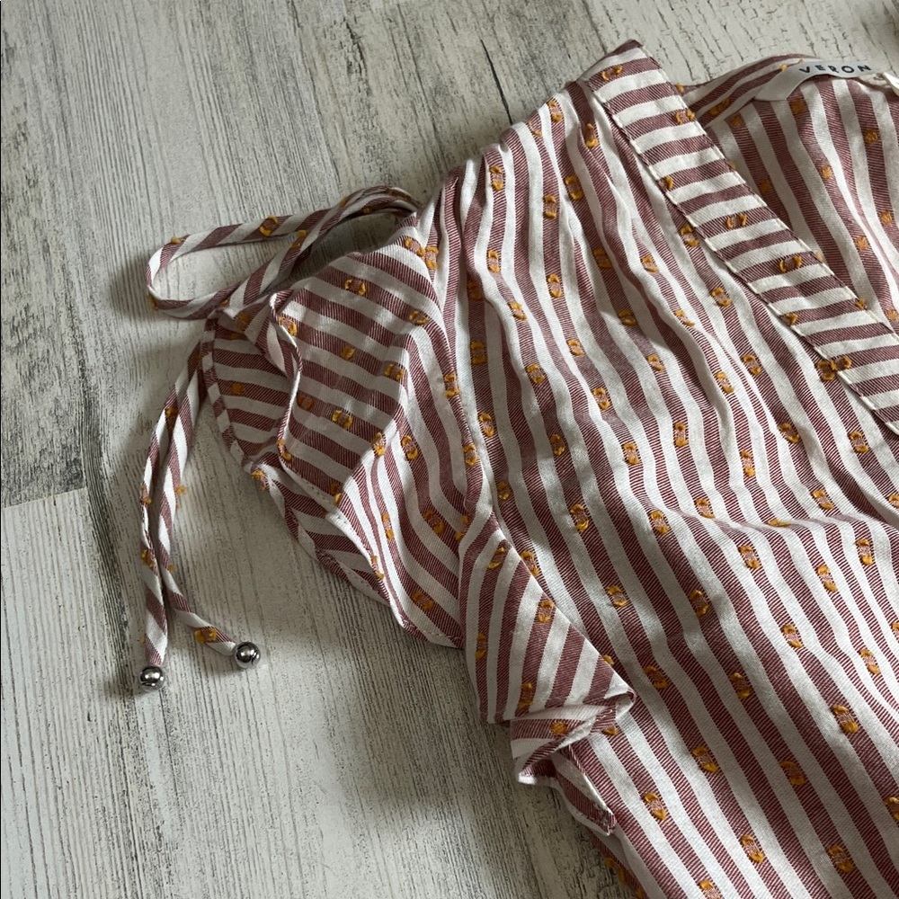 Veronica Beard Blakely Striped Blouse Size 6 - Picture 3 of 11